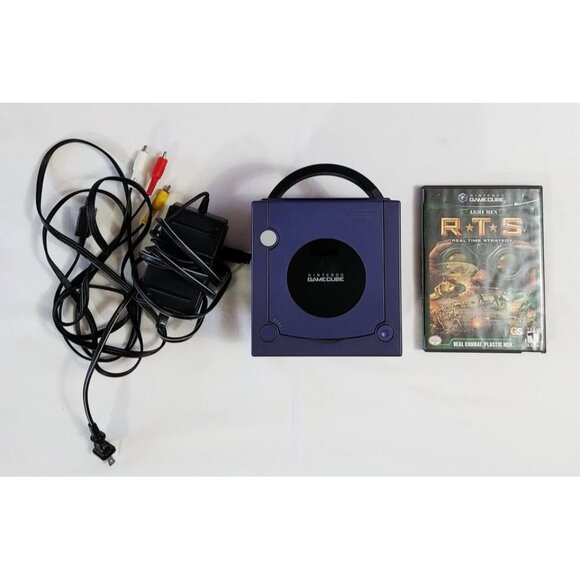 Purple Game Cube w/Cords and Game - Picture 1 of 7